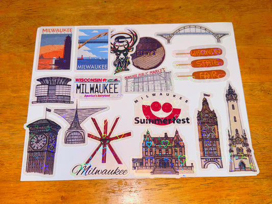Milwaukee Local Sticker Set – 16 Bold MKE Graphics for Laptops, Bottles & More